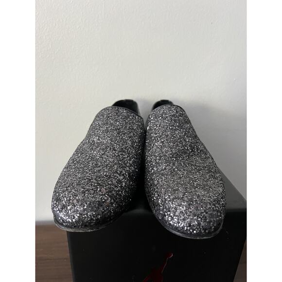 Jimmy Choo Men\'s Black Thame Black Glitter Fabric Slipper, EU 41, US 8 main image 7